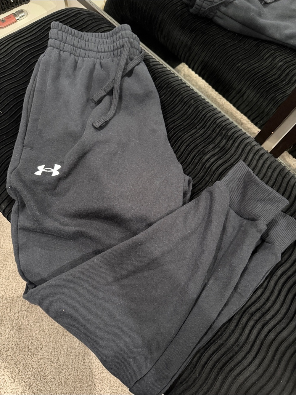 Under Armour Kids Black Jogger Sweatpants with White Logo